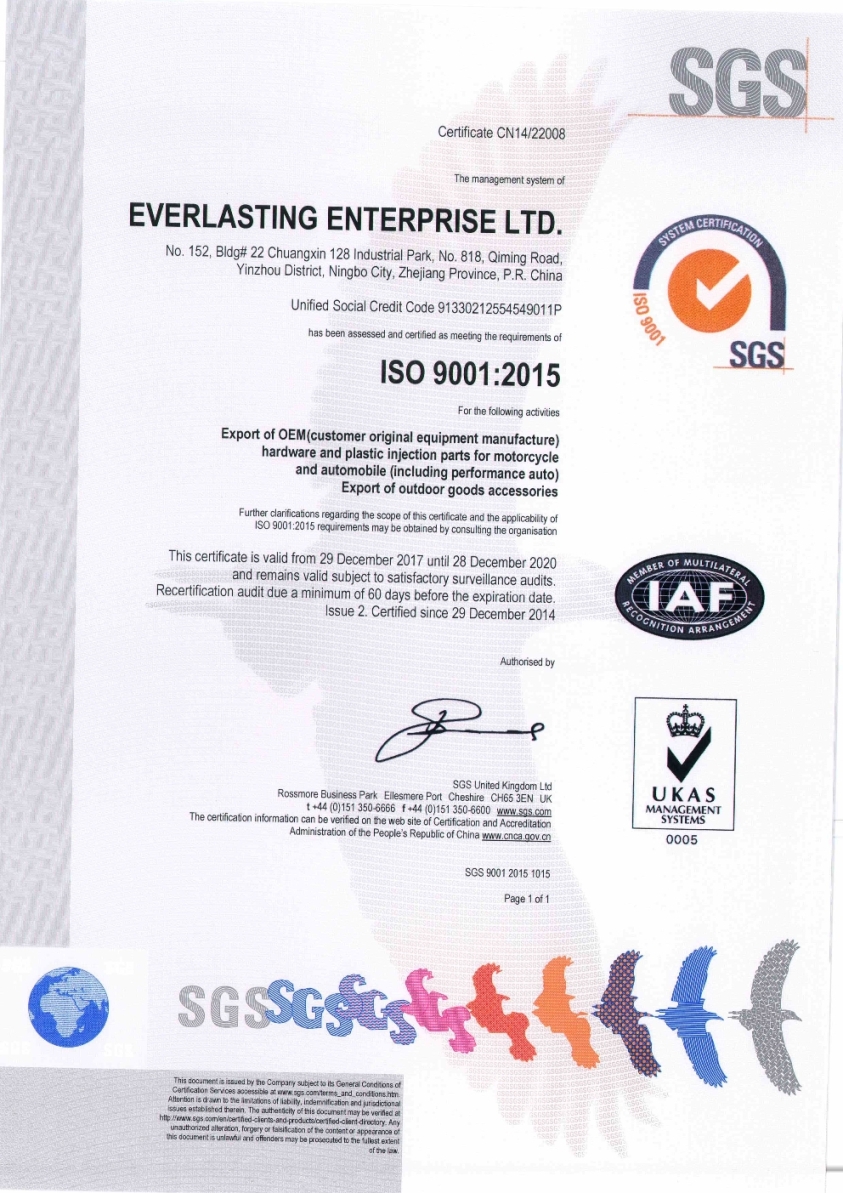 REGAIN THE SYSTEM CERTIFICATION ISO9001:2015
